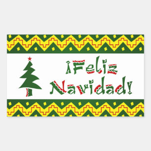 Feliz Navidad arriba Rectangular Sticker