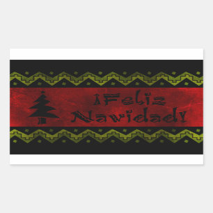 Feliz Navidad arriba Rectangular Sticker