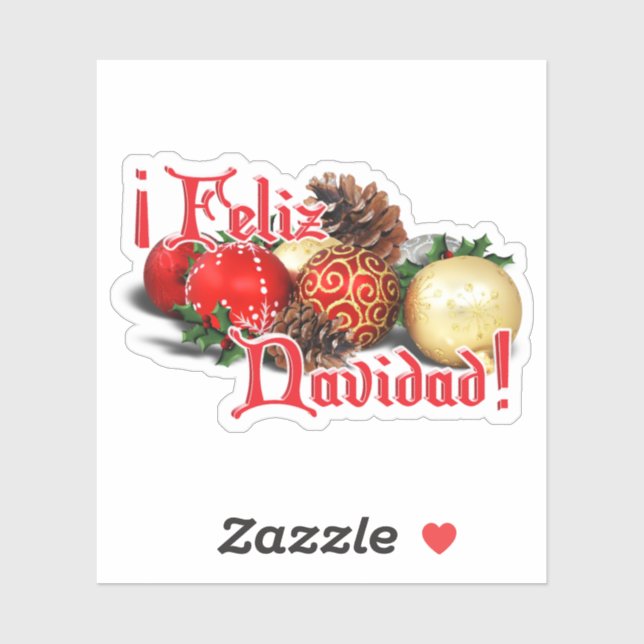 Feliz Navidad Baubles Ornaments Christmas (Sheet)