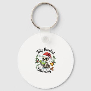 Feliz Navidad Bitchachos Funny Skull Spanish Merry Key Ring