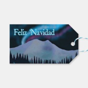 Feliz Navidad - Blue Aurora Gift Tags