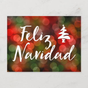 Feliz Navidad (bokeh lights) Holiday Postcard