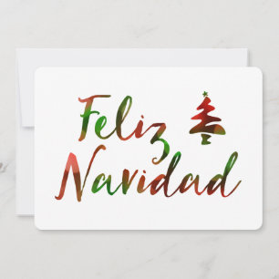 Feliz Navidad (bokeh tree lights) Holiday Card