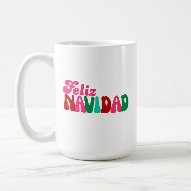 Feliz Navidad - Bright Maximalist  Coffee Mug (Left)