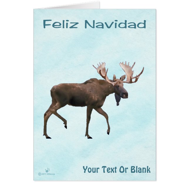 Feliz Navidad - Bull Moose On Snow (Front)