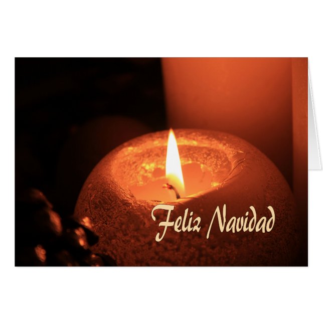 Feliz Navidad Burning candles christmas (Front Horizontal)
