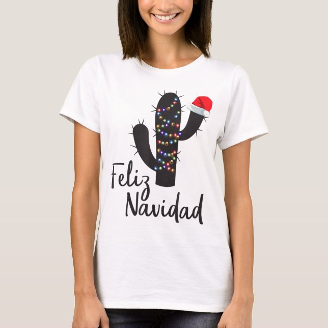 Feliz Navidad Cactus Christmas Pyjamas Family Ligh T-Shirt (Front)