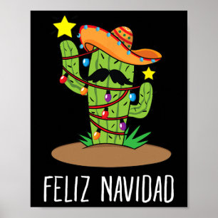 Feliz Navidad Cactus - Mexican Tree Christmas In J Poster