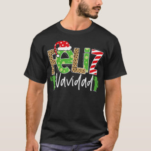 Feliz Navidad Cactus Spanish Christmas Matching Pa T-Shirt