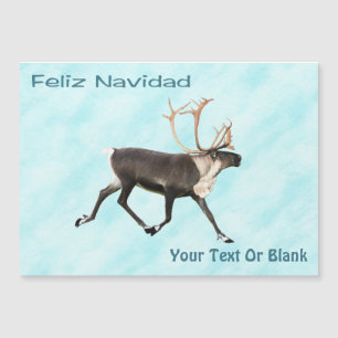 Feliz Navidad - Caribou (Reindeer) On Snow