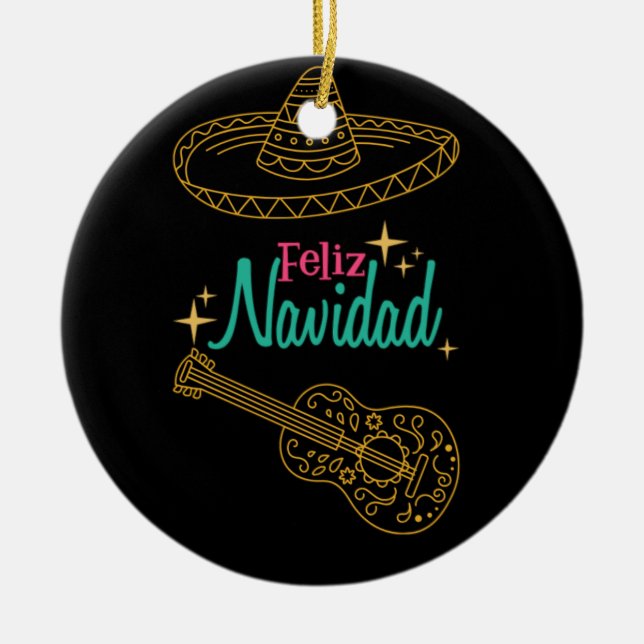 feliz navidad ceramic tree decoration (Front)