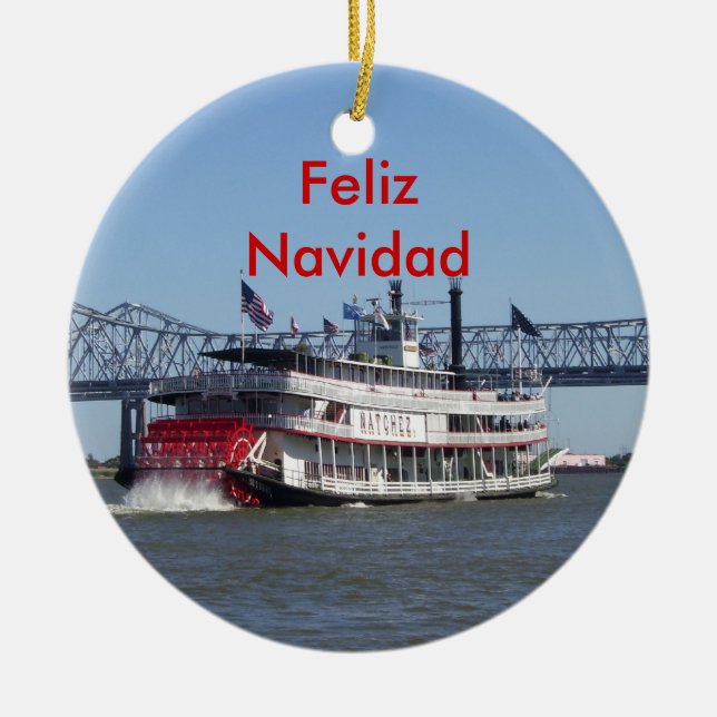 Feliz Navidad Ceramic Tree Decoration (Front)