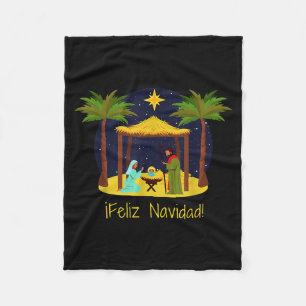 ¡feliz Navidad! Christian Christmas Spani-shirt Fleece Blanket