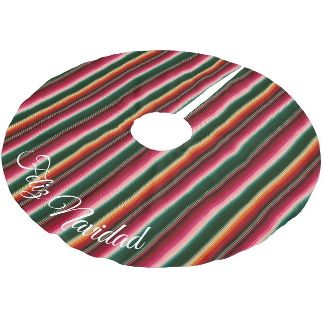Feliz Navidad Christmas Brushed Polyester Tree Skirt (Angled)