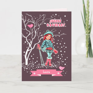Feliz Navidad. Christmas Card in Spanish