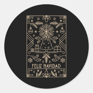 Feliz Navidad, Christmas  Classic Round Sticker