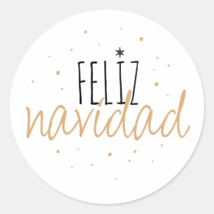 Feliz Navidad Christmas Classic Round Sticker