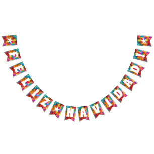 FELIZ NAVIDAD CHRISTMAS COLORFUL RAINBOW BUNTING