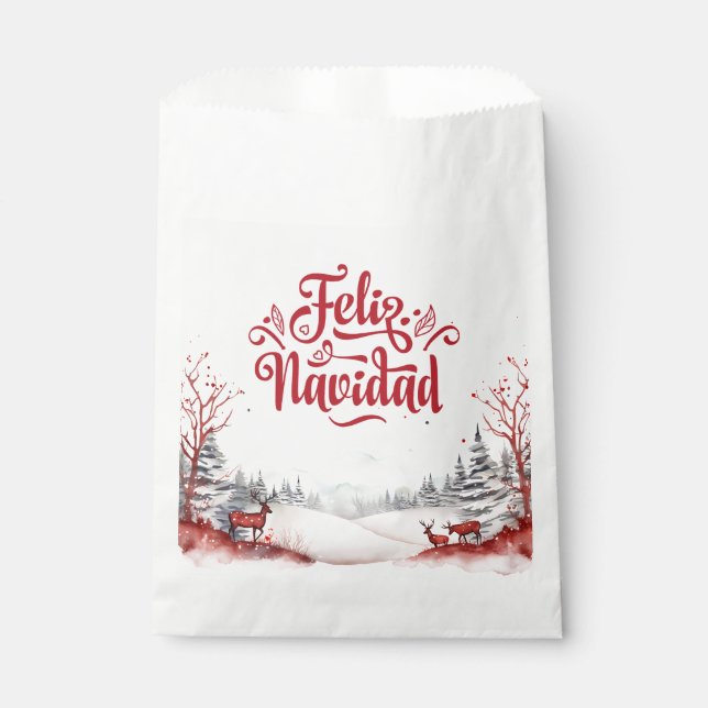 Feliz Navidad Christmas Favour Bags (Front)