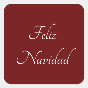 Feliz Navidad Christmas Festive Red   Square Sticker
