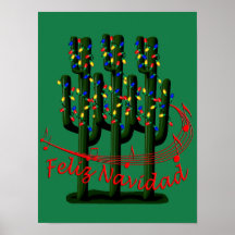 Feliz Navidad Christmas Fiesta Party Poster