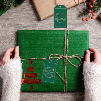 Feliz Navidad Christmas Golden White Isaiah 9:6 Gift Tags