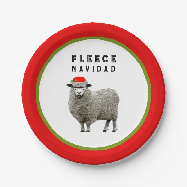 Feliz Navidad Christmas Holiday Party Paper Plates (Front)