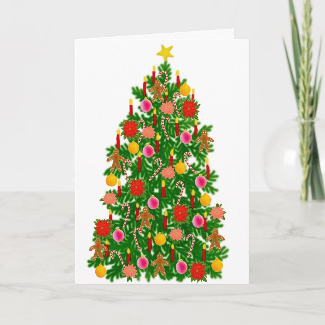 Feliz Navidad Christmas Tree Card (Front)
