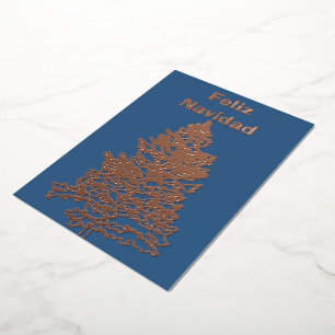Feliz Navidad Christmas Tree Holiday Rose Gold 