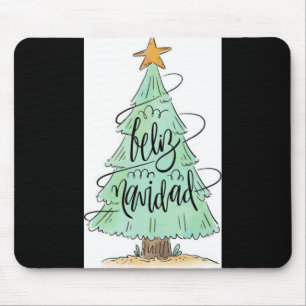 Feliz Navidad Christmas Tree T Shirt  Mouse Mat