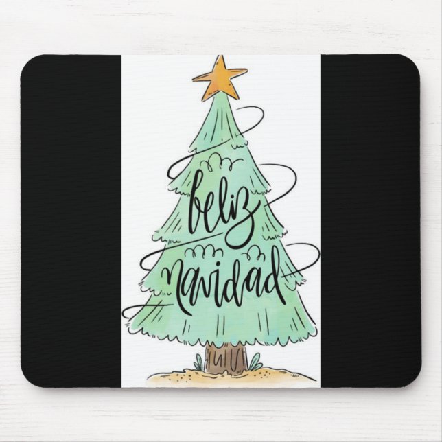 Feliz Navidad Christmas Tree T Shirt  Mouse Mat (Front)