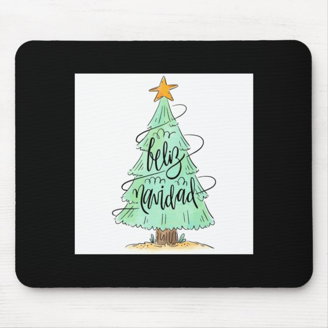 Feliz Navidad Christmas Tree T Shirt  Mouse Mat (Front)