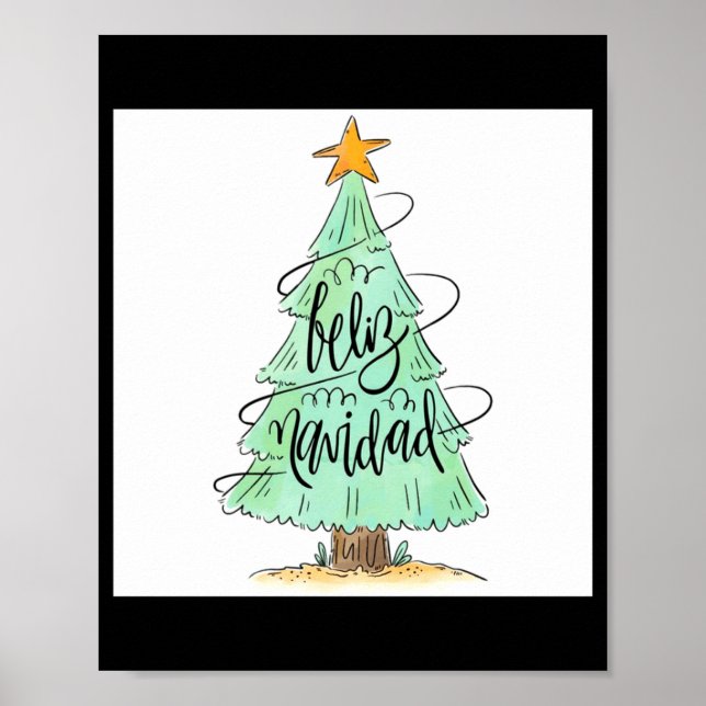 Feliz Navidad Christmas Tree T Shirt  Poster (Front)