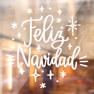 Feliz Navidad, Christmas Window Cling in Spanish