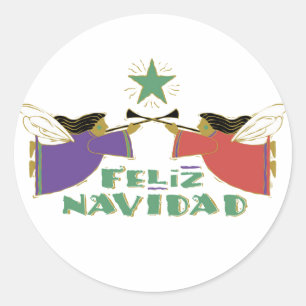 Feliz Navidad Classic Round Sticker
