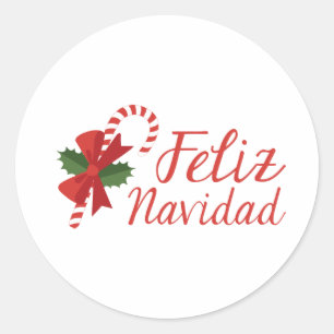 Feliz Navidad Classic Round Sticker