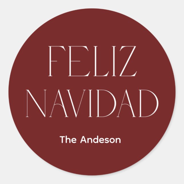 feliz navidad  classic round sticker (Front)