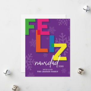 Feliz Navidad colourful christmas Holiday Card