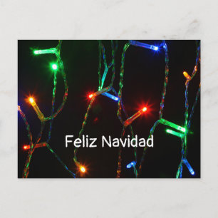 "Feliz Navidad" colourful Christmas lights Postcard