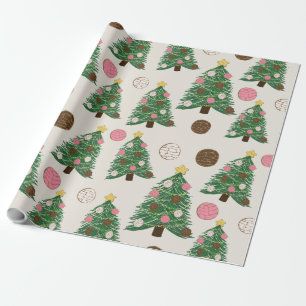 Feliz Navidad   Concha Christmas Tree Wrapping Paper