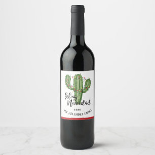 Feliz Navidad Custom Christmas Bottle Label