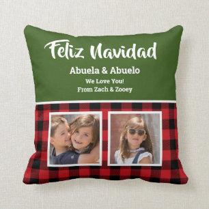 Feliz Navidad Customisable 2 Photo Throw Pillow