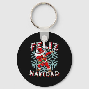 Feliz Navidad Dabbing Christmas Sombrero Key Ring