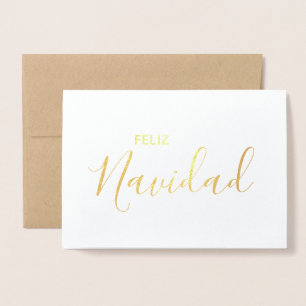 Feliz Navidad Elegant Spanish Merry Christmas Foil Card