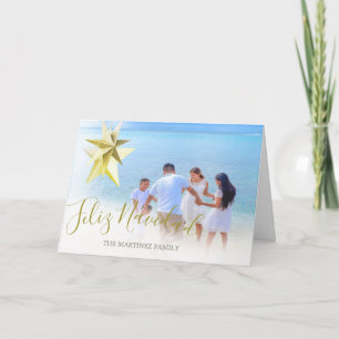 Feliz Navidad Family Photo Parol Spanish Card
