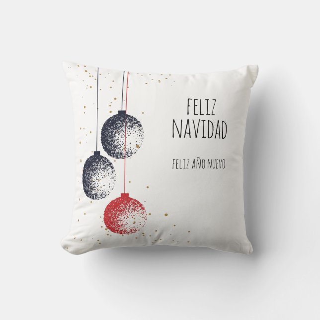 Feliz Navidad, Feliz Año Nuevo Cushion (Front)