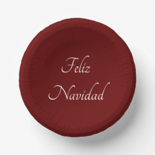 Feliz Navidad Fiesta Christmas Red  Paper Plate