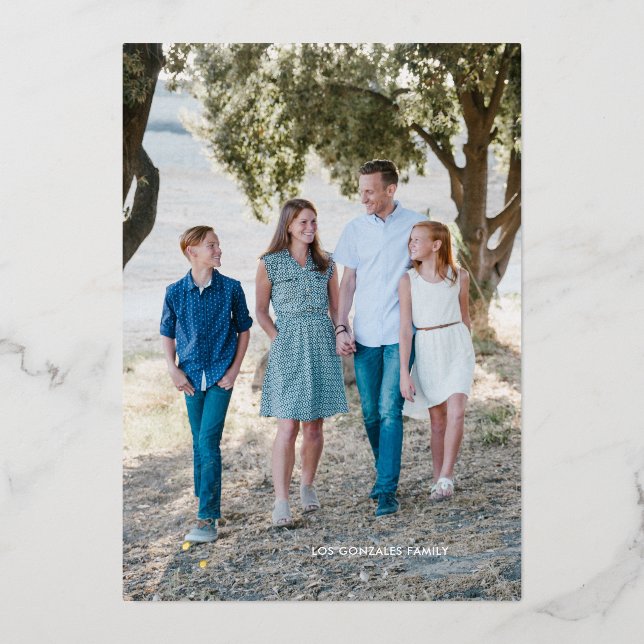 Feliz Navidad Foil Christmas Photo Card (Front)