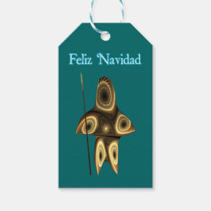 Feliz Navidad - Fractal Inuit Hunter Gift Tags