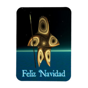 Feliz Navidad - Fractal Inuit Hunter Magnet